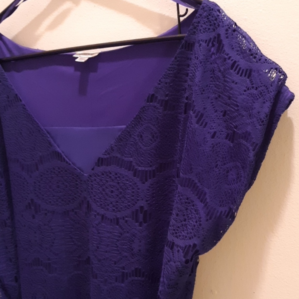 Midnight blue,  lace overlay maxi dress